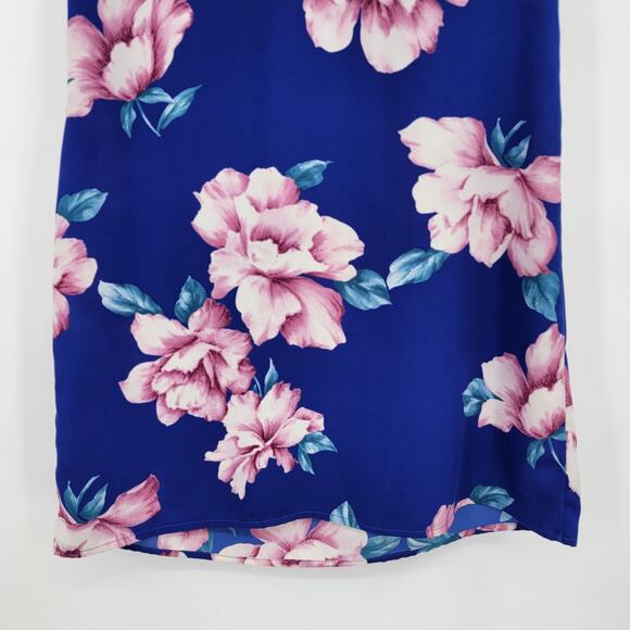 Soprano‎ Women's Floral Choker Neck Shift Dress Blue Size Medium - Picture 6 of 10